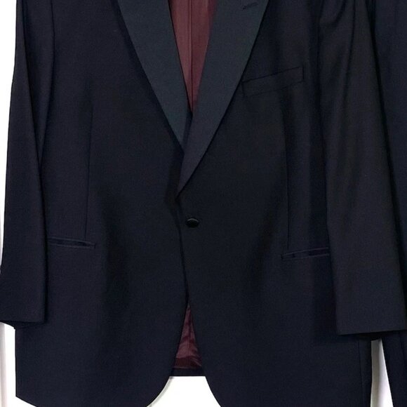 Jack Victor Tuxedo Suit Black York Super 100's Blazer Jacket 48R + Pants 43R - Picture 13 of 15